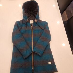 KAVU womens polyester plaid zip front insulated jacket. Size S.